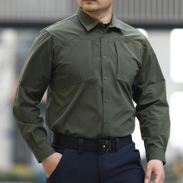 Second-generation elastic fabric quick-drying shirt, outdoor tactical shirt, elastic shirt