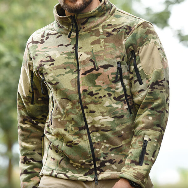 Outdoor windbreaker, urban commuting fleece, high collar fleece jacket, thickened and padded men's outerwear with upgraded lining.